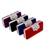 Crown Rhinestones Evening Bag Diamonds Clutch Wallet with Shoulder Chain