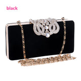 Crown Rhinestones Evening Bag Diamonds Clutch Wallet with Shoulder Chain