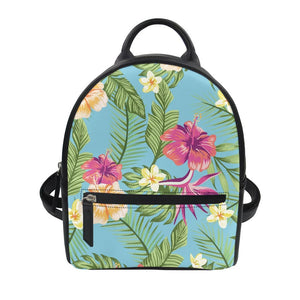 Hawaii Floral Mini Shoulder Bag for Women, Small PU Leather Backpack