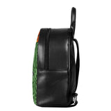 Polynesian Print Green Tribal Mini Leather Backpack
