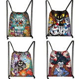 Cuphead Game Mugman Cartoon Drawstring Bag Backpack Daily Casual Boys Girls