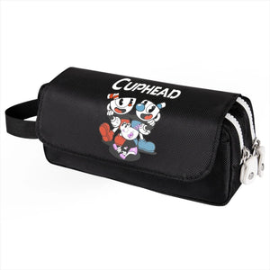 Cuphead Mugman Pen Pencil Case, Canvas Stationery Storage Bag Organizer