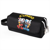 Cuphead Mugman Pen Pencil Case, Canvas Stationery Storage Bag Organizer