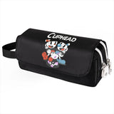Cuphead Mugman Pen Pencil Case, Canvas Stationery Storage Bag Organizer
