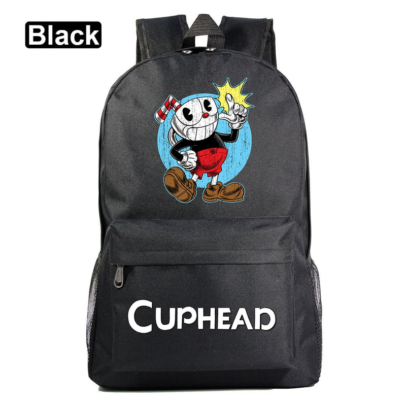 Cuphead Mugman Students Schoolbag Backpack for Girls Boys Mochila Teens Travel