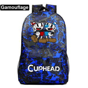 Cuphead Mugman Students Schoolbag Backpack for Girls Boys Mochila Teens Travel
