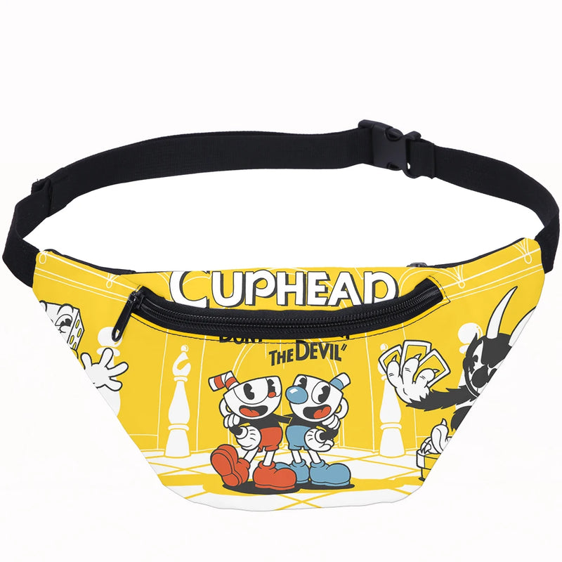 Cuphead Waist Bag Casual Sport Fanny Pack Unisex Shoulder Crossbody Belt Bag