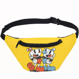Cuphead Waist Bag Casual Sport Fanny Pack Unisex Shoulder Crossbody Belt Bag