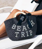 Personalized Straw Tote Bag for Bride, Beach Bridal Shower Bag