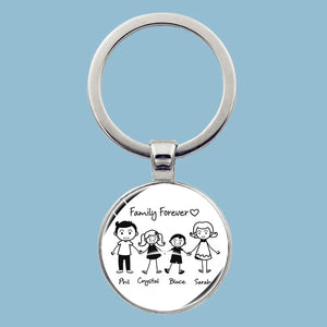 Family Photo Keychain Mom Dad Daughter Son Pet Trinket Backpack Accessories