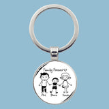 Family Photo Keychain Mom Dad Daughter Son Pet Trinket Backpack Accessories
