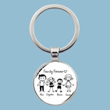 Family Photo Keychain Mom Dad Daughter Son Pet Trinket Backpack Accessories