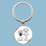 Family Photo Keychain Mom Dad Daughter Son Pet Trinket Backpack Accessories