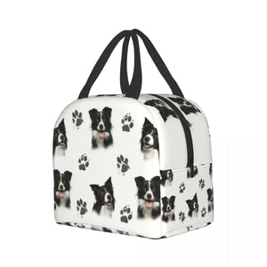 Border Collie Lunch Bag Insulated Cooler for Kids School Fresh Storage
