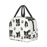 Border Collie Lunch Bag Insulated Cooler for Kids School Fresh Storage