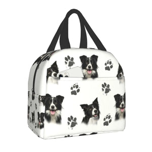 Border Collie Lunch Bag Insulated Cooler for Kids School Fresh Storage