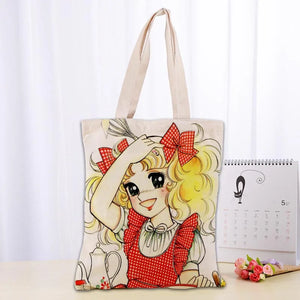 Candy Candy Tote Bag Cotton Cloth Shoulder Shopper Bag Eco Foldable Reusable