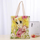 Candy Candy Tote Bag Cotton Cloth Shoulder Shopper Bag Eco Foldable Reusable