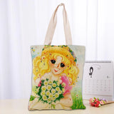 Candy Candy Tote Bag Cotton Cloth Shoulder Shopper Bag Eco Foldable Reusable