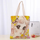 Candy Candy Tote Bag Cotton Cloth Shoulder Shopper Bag Eco Foldable Reusable
