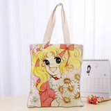 Candy Candy Tote Bag Cotton Cloth Shoulder Shopper Bag Eco Foldable Reusable