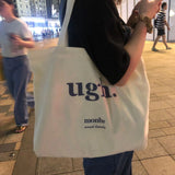 Canvas College Bag High-capacity Shoppers Printed Letter Girls Purses and Handba