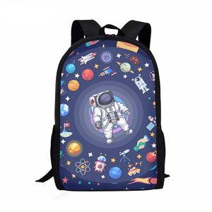 Cartoon Astronaut Kids Backpack School Bags for Girls Boys