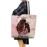 Mother & Baby Cartoon Print Handbag - Foldable Tote Bag
