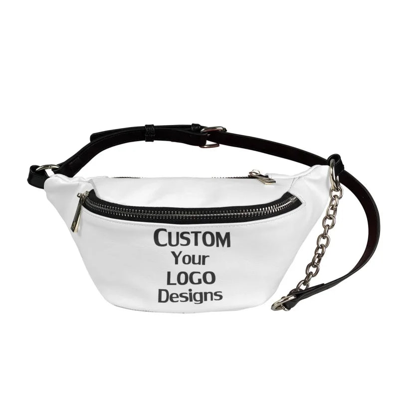 Unisex PU Chest Bag Hip Belt Fanny Pack Zipper Pouch Crossbody Waist Bag