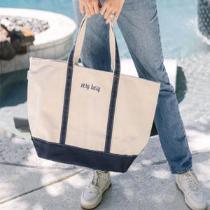 Custom Boat Tote Bag with Embroidered Name