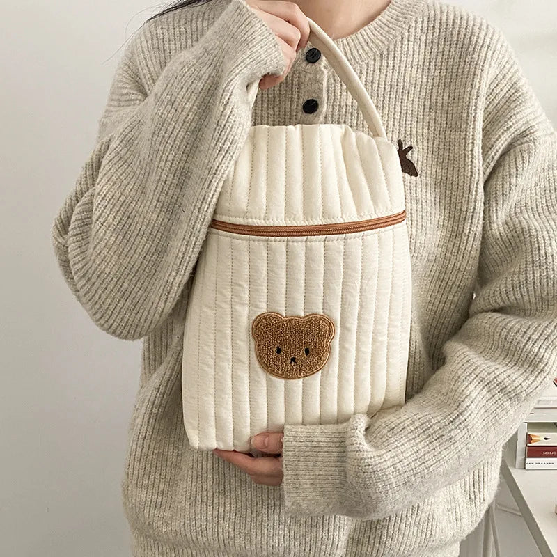 Embroidery Baby Diaper Bag for Mom Cotton Bear Mommy Bags Nappy Diapers