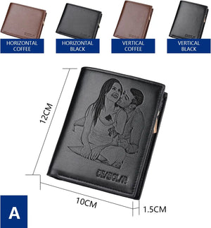 Engraved Photo RFID Wallet for Men, Personalized Gift for Him