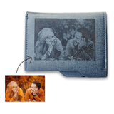 Engraved Men's Bifold Wallet Short Style Photo Engraving Personalized Gift