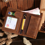Engraved Men's Leather Wallet - Retro Multifunctional Wallet Gift