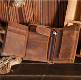 Engraved Men's Leather Wallet - Retro Multifunctional Wallet Gift