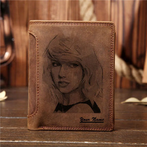 Engraved Men's Leather Wallet - Retro Multifunctional Wallet Gift
