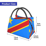 Congo Kinshasa Flag Lunch Bag Insulated Cooler for Office Travel