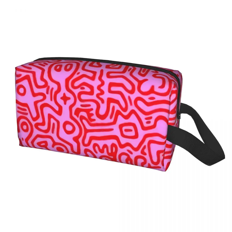 Keith Haring Doodles Travel Cosmetic Bag Women Makeup Toiletry Organizer