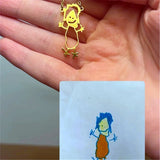 Kids Drawing Necklace Personalized Children Artwork Pendant