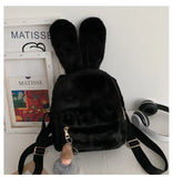 Girls Bear Ears Plush Mini Backpack Faux Fur Women Bag
