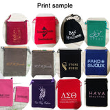 Velvet Jewelry Drawstring Bags Logo Printed Pouches Wedding Favor