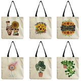 Cartoon Love Printed Handbags Eco Friendly Foldable Outdoor Shopping Bag Women S
