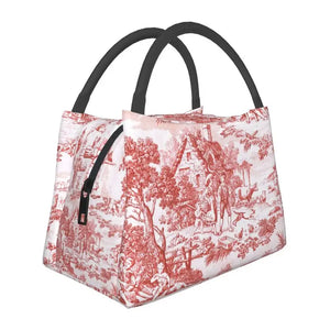 Toile De Jouy Lunch Bag Insulated Cooler for Office Travel