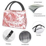 Toile De Jouy Lunch Bag Insulated Cooler for Office Travel