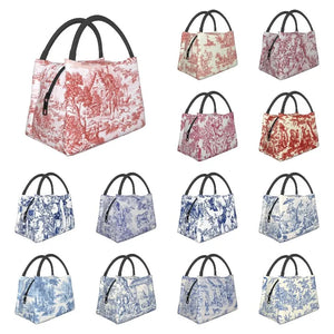 Toile De Jouy Lunch Bag Insulated Cooler for Office Travel