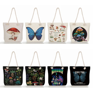 Harajuku Shoulder Bag Mushroom Print High Capacity Tote Handbag