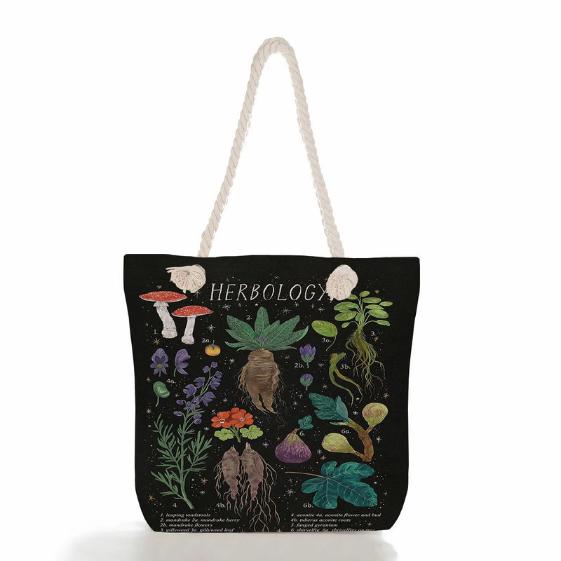 Harajuku Shoulder Bag Mushroom Print High Capacity Tote Handbag