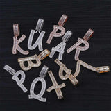 Baguette Letters Pendant Necklace Men's Hip Hop Jewelry
