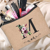 Cosmetic Bags Travel Organizer Linen Zipper Pouch Bridesmaid Clutch