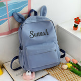 Personalized Embroidered Solid Rabbit School Backpack for Kids